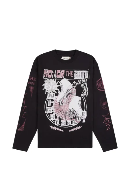 Дълго тениска Honor The Gift с принт черно