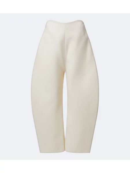 Pantaloni Alaïa de lână alb