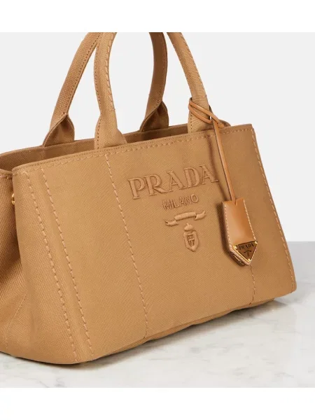 Geantă Prada din canvas maro