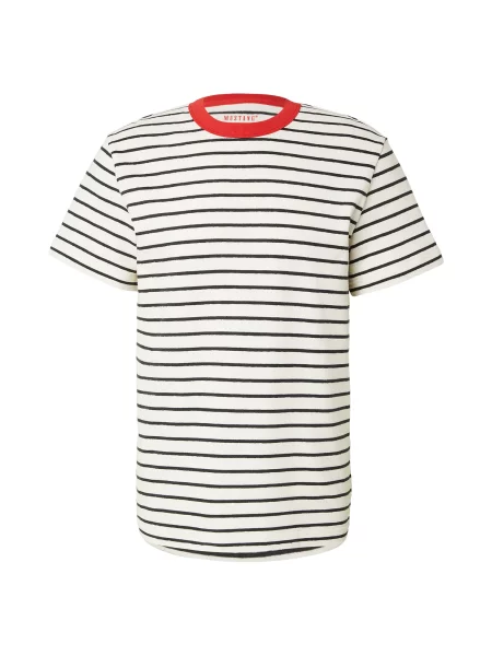 MUSTANG Tricou Akron roșu / negru / lână alb