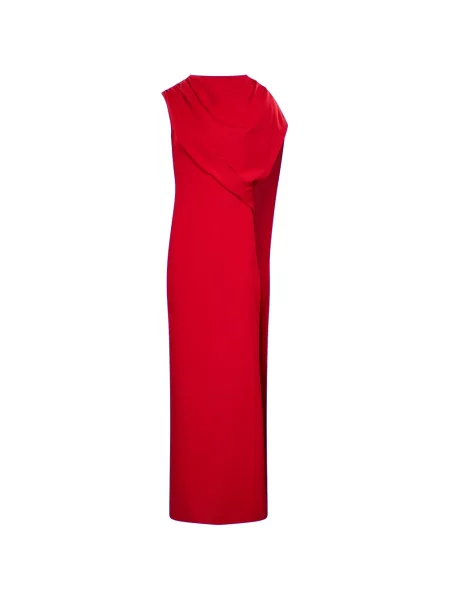 Rochie maxi Roland Mouret asimetrică drapată roșu