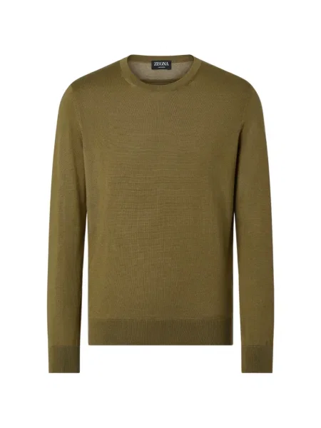 Pulover Zegna cu decolteu rotund verde