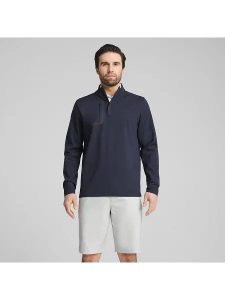 PUMA bluza do golfa CLOUDSPUN Tech z zamkiem Odzież niebieski