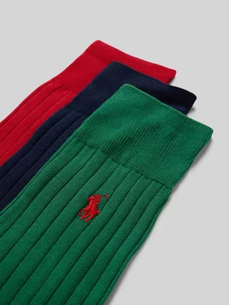 Skarpety z wyhaftowanym logo w zestawie 3 szt. w pudełku prezentowym Polo Ralph Lauren Underwear granatowe