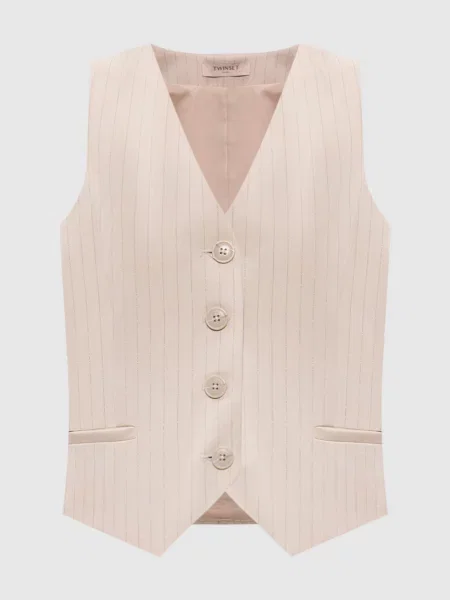 Жилет з люрексом Twinset бежевий
