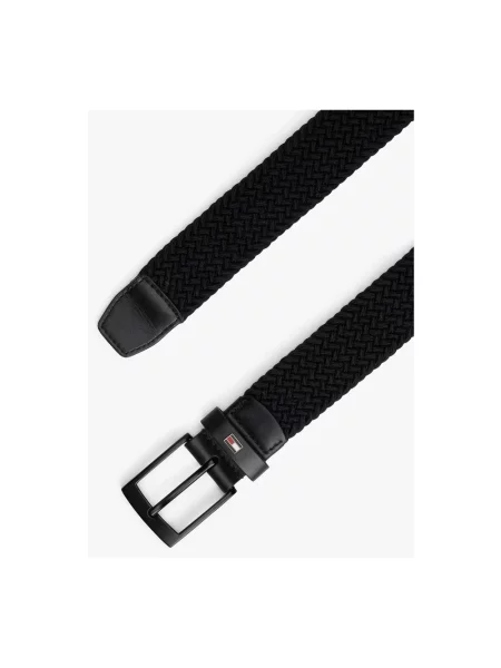 Pasek Tommy Hilfiger pleciony czarny