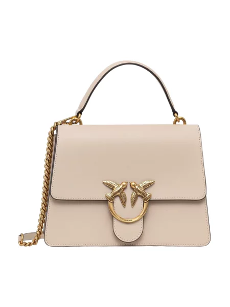 Torebka crossbody Pinko skórzana beżowa