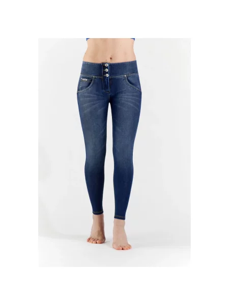 Skinny jeansy skinny Freddy niebieskie