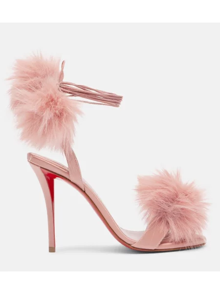 Sandale Christian Louboutin din satin roz