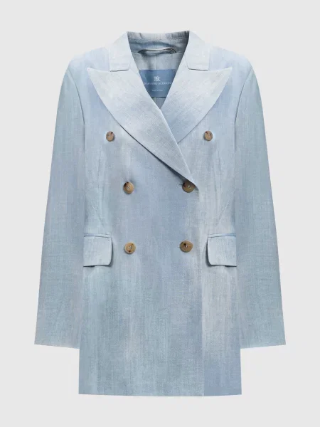 Двобортний жакет з ефектом деграде Ermanno Scervino блакитний