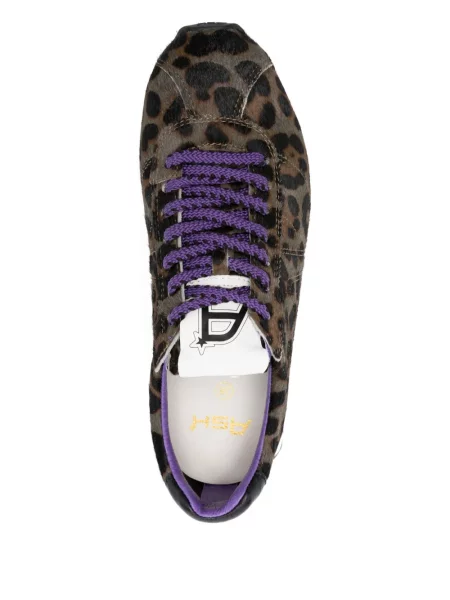 Sneakerși Ash din piele cu model leopard maro
