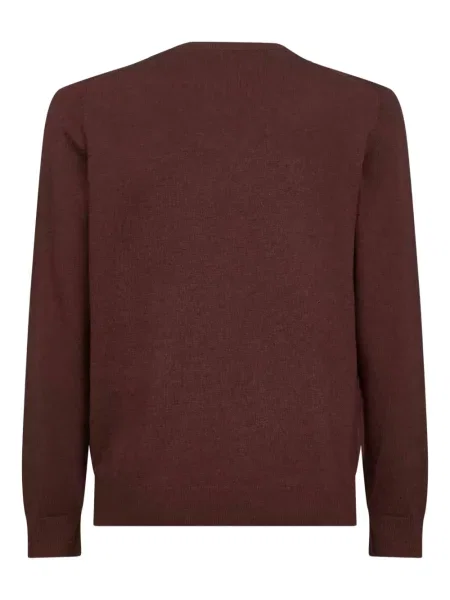 Pulover Mc2 Saint Barth cu broderie cu decolteu rotund maro