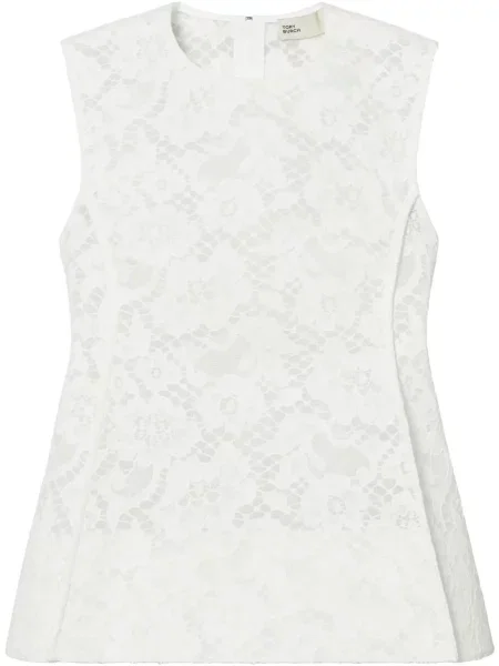 Top Tory Burch din dantelă alb