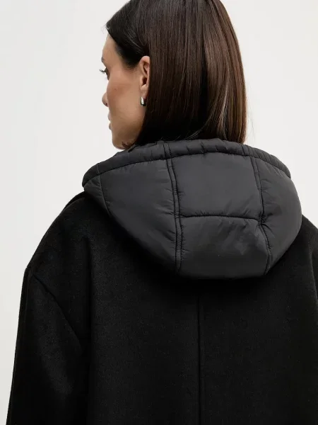Шерстяное пальто Pedro Del Hierro черное