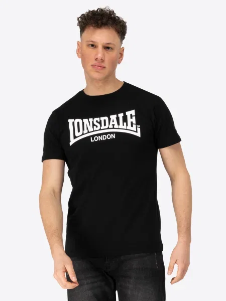 LONSDALE Tricou Yarnbrook negru alb
