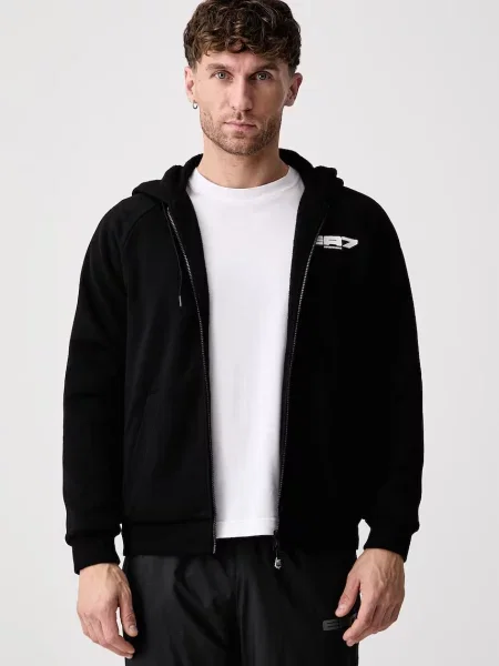 Emporio Armani dvostranska jopica z bombažem črna