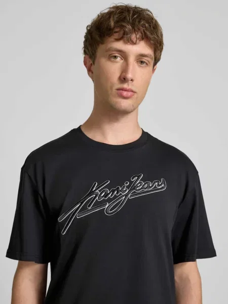 T-shirt o kroju oversize z logo w formie haftu Karl Kani czarna
