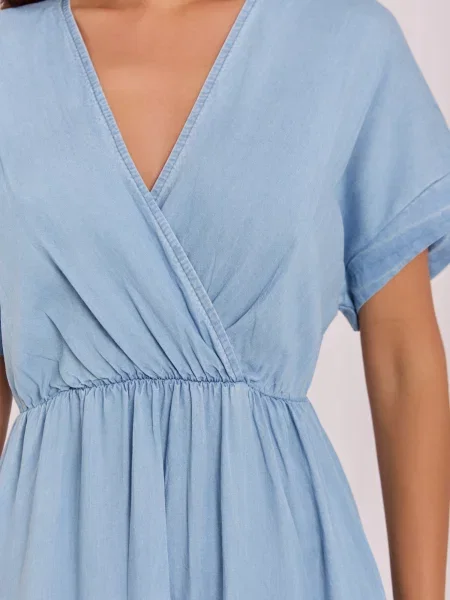 Rochie Italy Moda cu volane albastru
