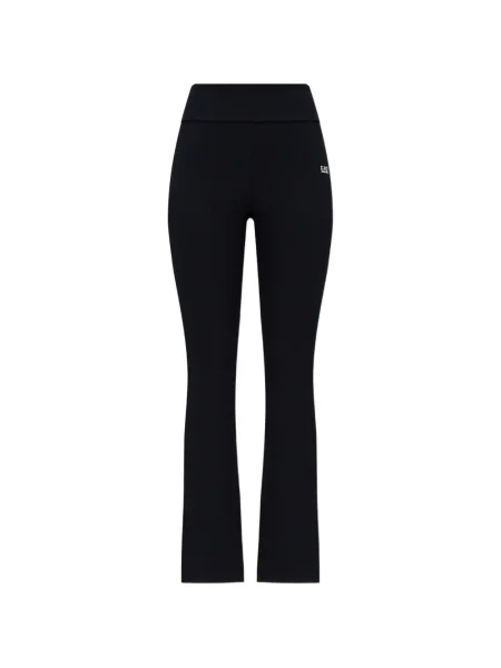 Pantaloni Ea7 Emporio Armani alergare cu nervuri negru