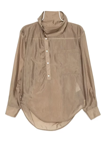 Kołnierzykowy koszula System brązowa