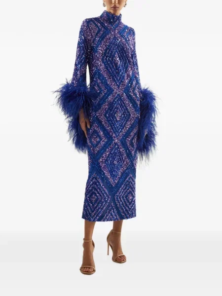 Rochie maxi Taller Marmo cu paiete albastru