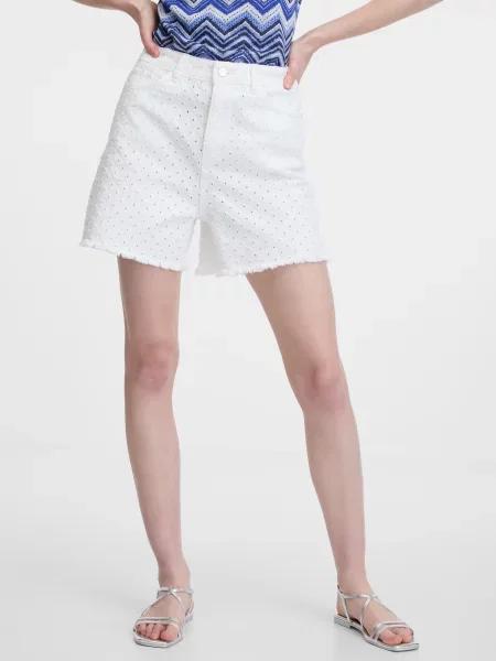 Pantaloni scurți din denim Orsay alb