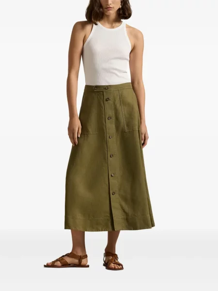 Polo Polo Ralph Lauren z twillu do kolan plisowane żółte