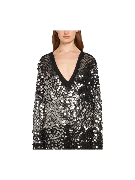 Sweter Roberto Cavalli z cekinami czarny