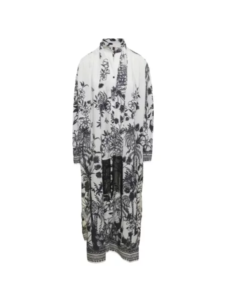 Rochie tip cămașă Anjuna cu imagine alb