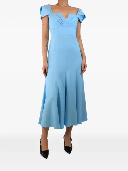 Rochie midi Roland Mouret albastru