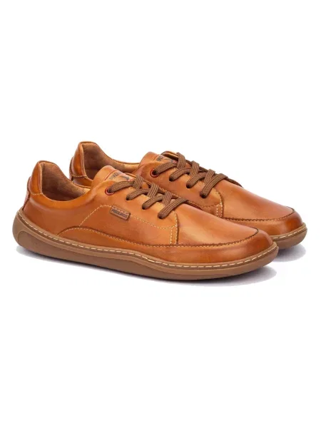 Sneakersy Pikolinos sznurowane skórzane brązowe