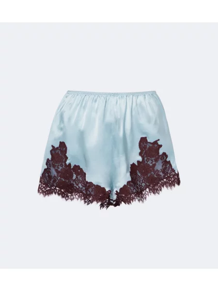 Pantaloni scurți Dôen din satin albastru
