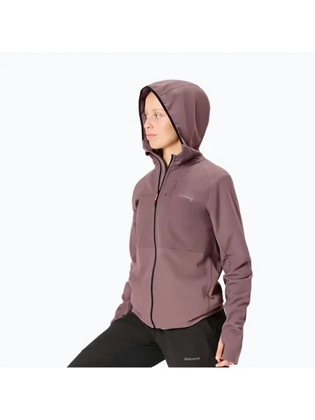Дамско яке за бягане NNormal Active Warm albergini/purple виолетово