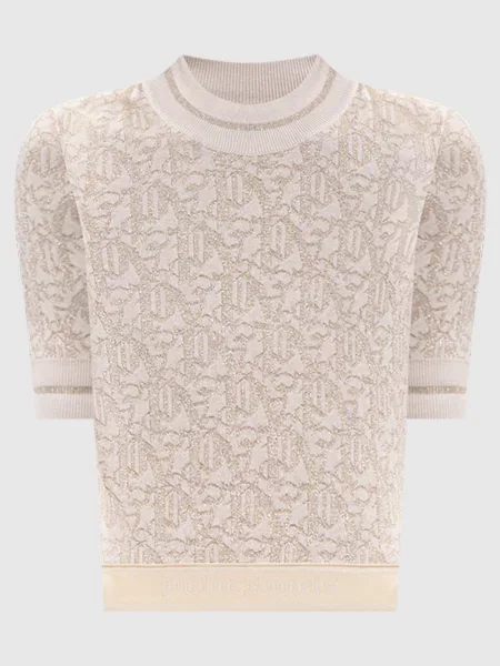 Топ у візерунок з люрексом Palm Angels S бежевий