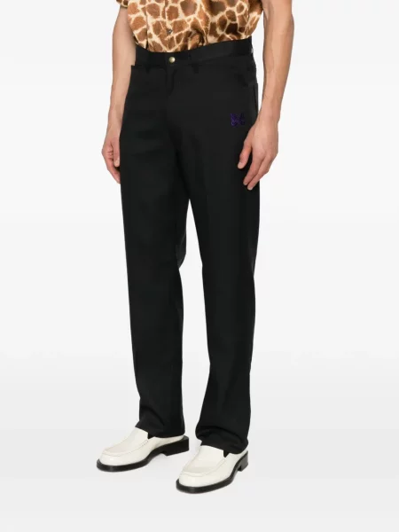 Kalhoty Needles s výšivkou černé