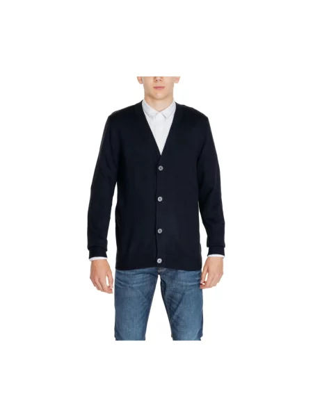 Sweter Jack & Jones z dekoltem w serek czarny
