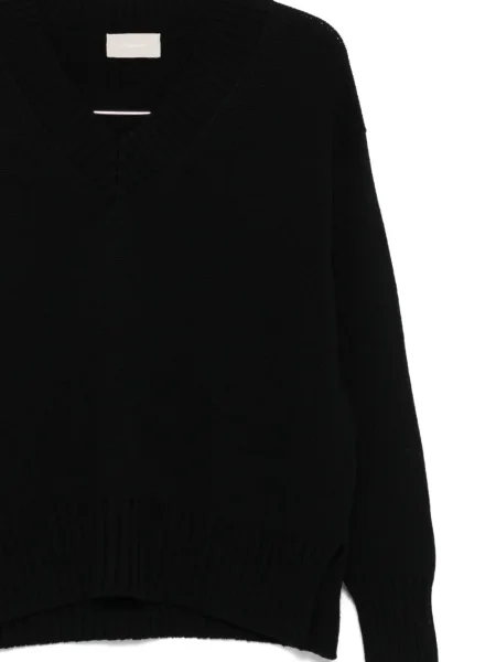 Pulover Drumohr de lână cu decolteu în V negru