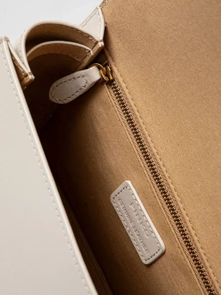Pinko чанта crossbody дамска от кожа бяло