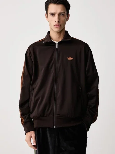 Adidas Originals bluza rozpinana Firebird brązowa