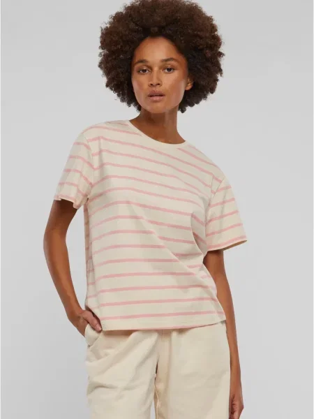 Tricou Urban Classics cu dungi roz