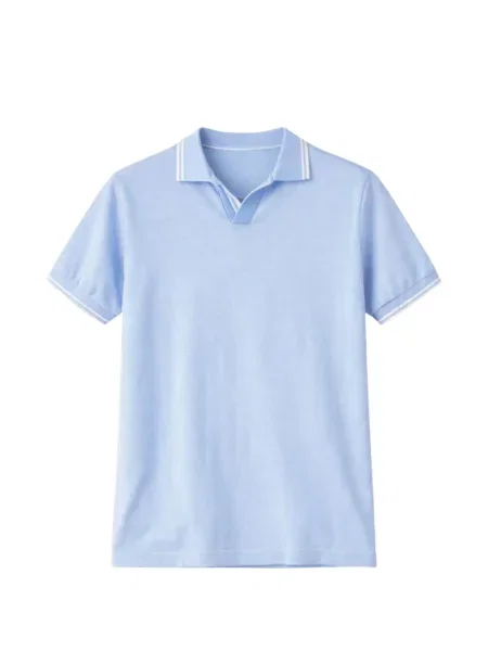 Tricou Paul & Shark cu nervuri albastru