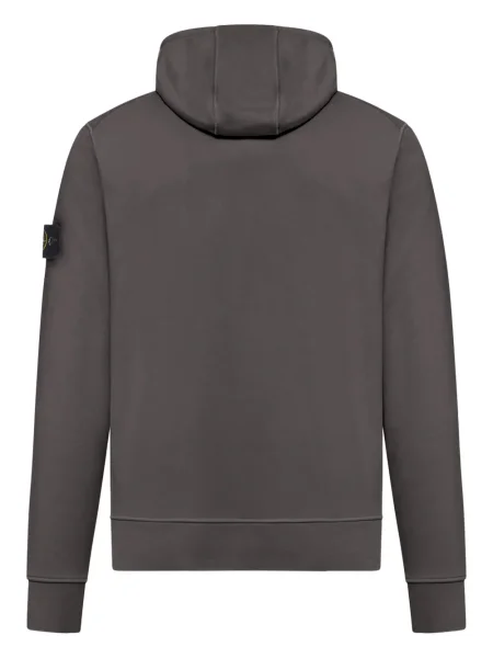Суичър с качулка Stone Island камъни сиво