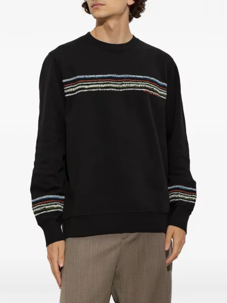 Pulover Ps Paul Smith cu broderie cu dungi negru