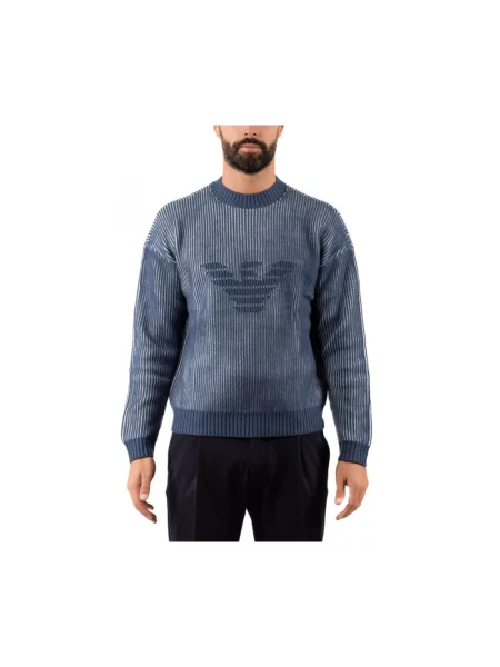Sweter Emporio Armani niebieski