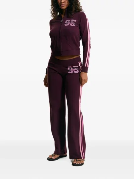 Ριγέ τρέξιμο αθλητικά παντελόνια Juicy Couture μωβ