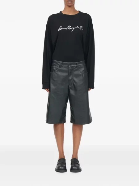 Δερμάτινα σορτς Mm6 Maison Margiela μαύρο