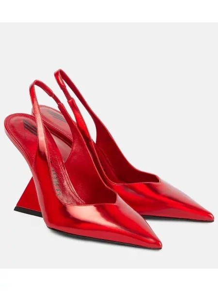 Pantofi cu toc The Attico din piele slingback roșu
