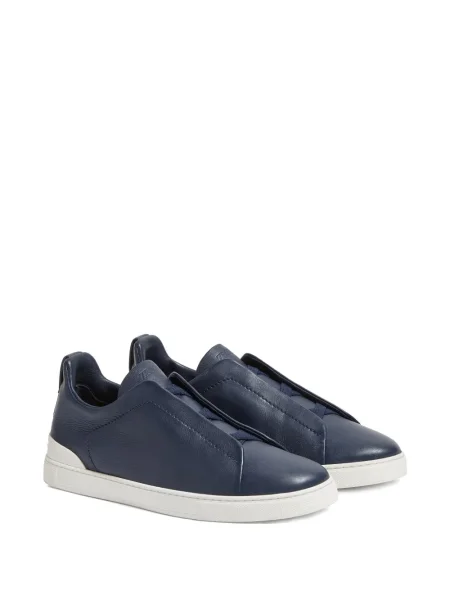 Sneakerși Zegna din piele albastru