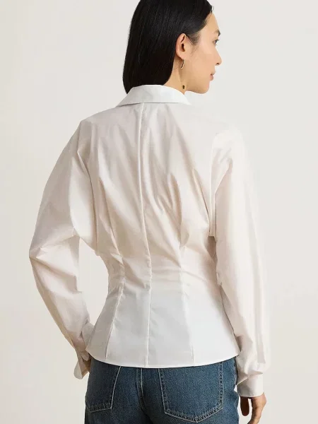 Lauren Ralph Lauren srajca z bombažem bela