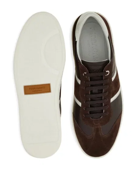 Sneakerși Ferragamo din piele de căprioară maro